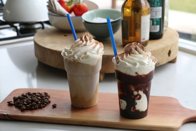 Delicious Iced Coffee and Chocolate made with cream and Ice Cream